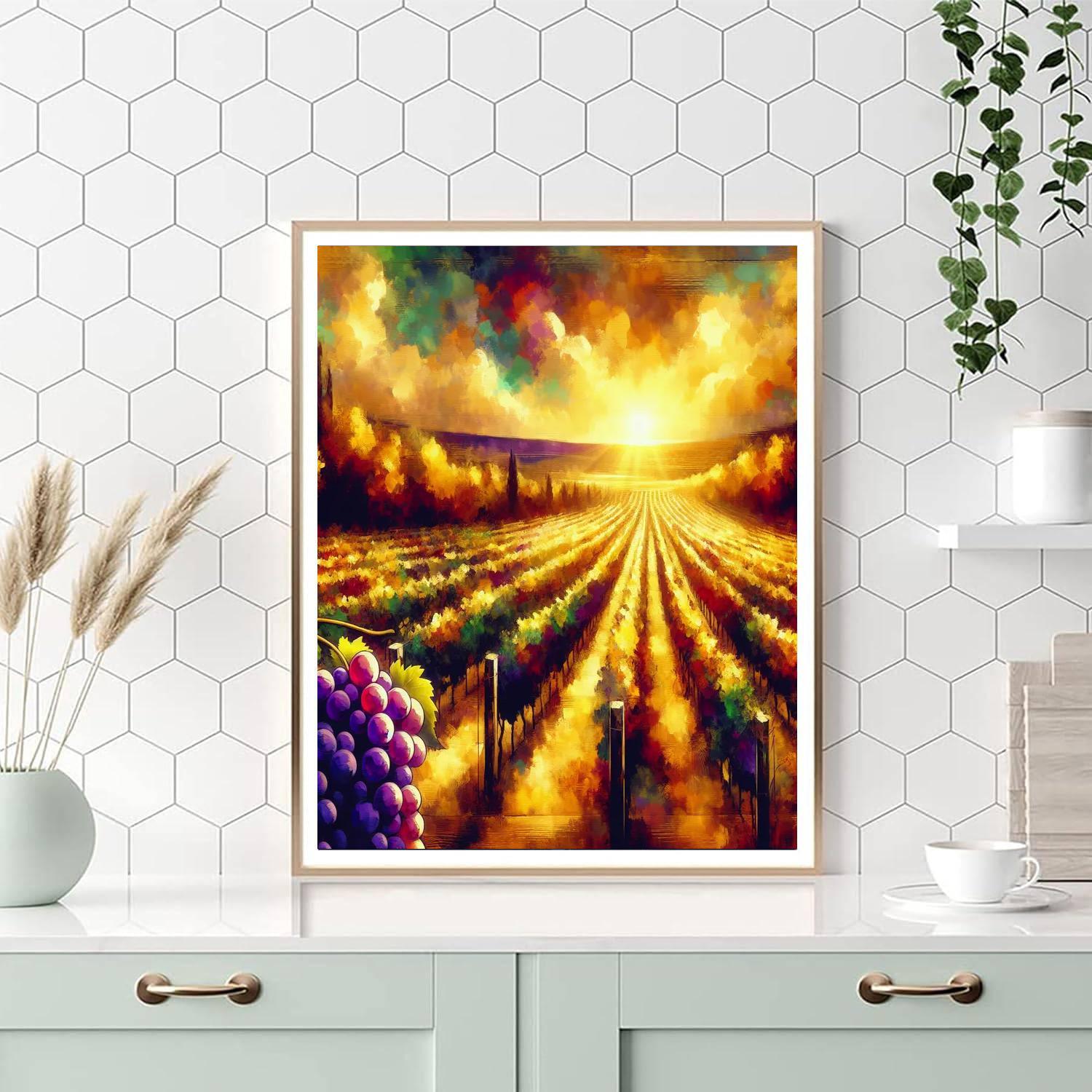Sunlit Vineyard Charm Paint By Number