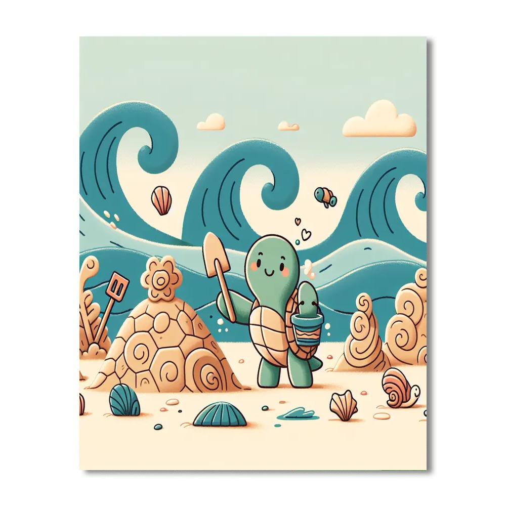 Seaside Sculptor Turtle Number Painting