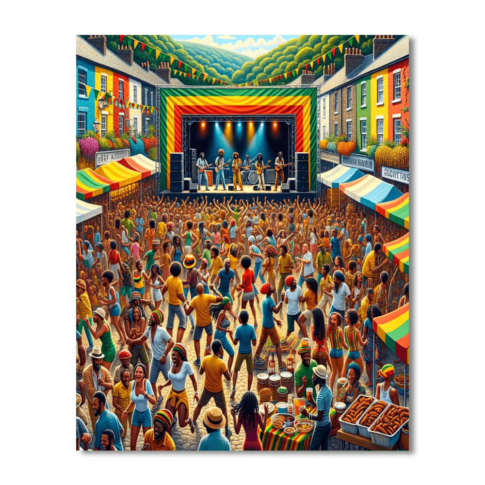 Kingston Reggae Festival - Jamaica Number Painting