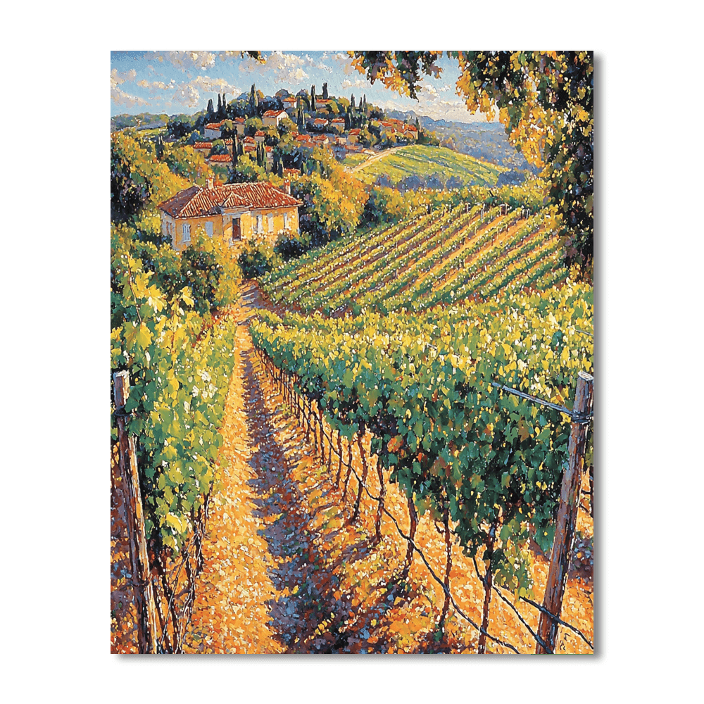Camille Pissarro Inspired Impressionist Vineyard  Paint By Numbers Kits