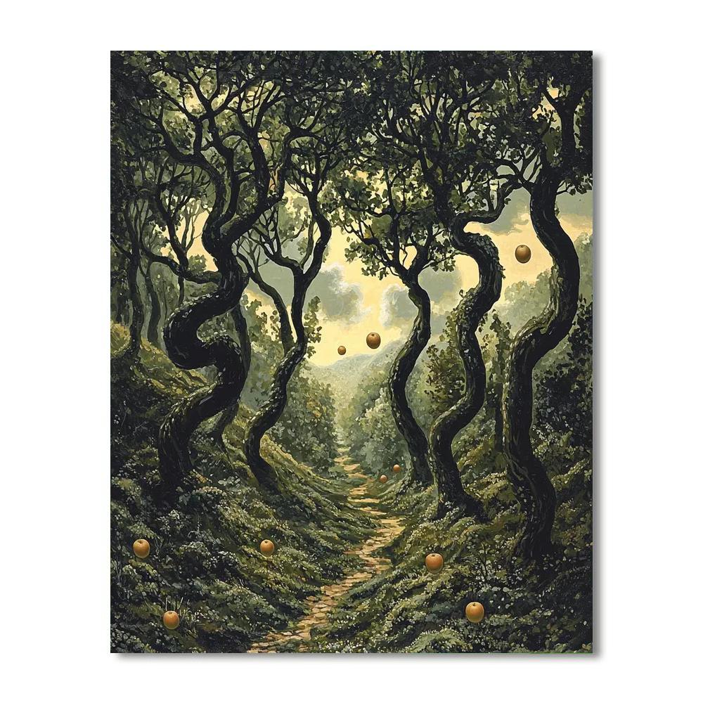 Rene Magritte Inspired Mystical Forest Walk  Paint By Numbers