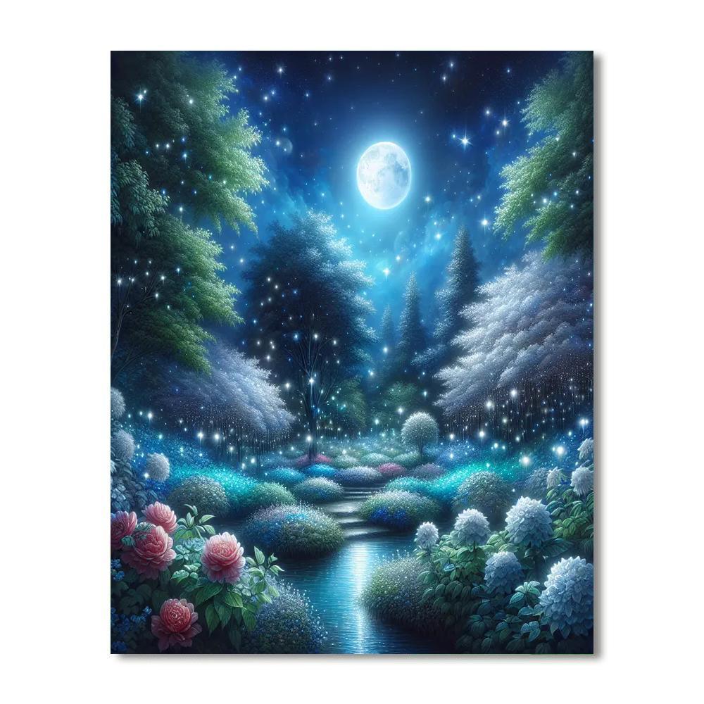 Starlit Enchanted Garden Painting By Numbers Kit