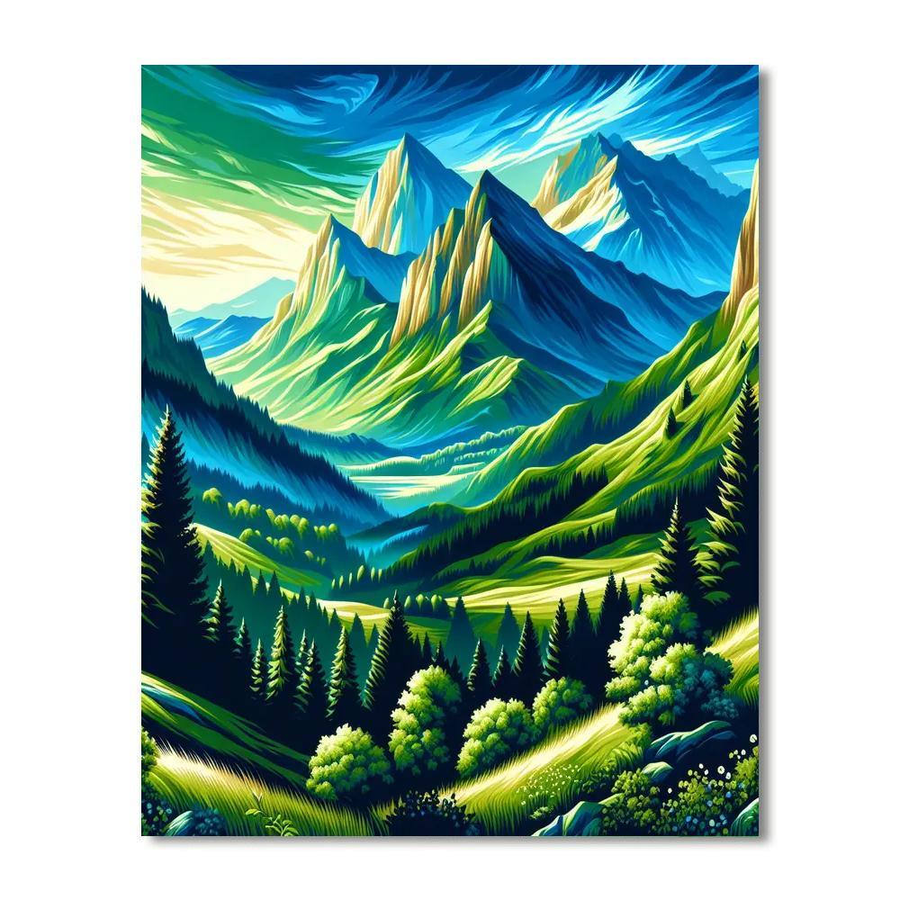 Radiant Mountain Retreat Paint By Color