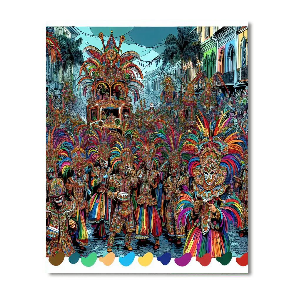 Carnaval De Negros Y Blancos DIY Paint By Numbers
