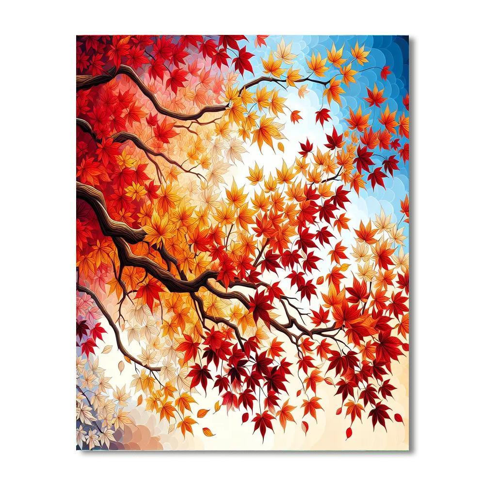 Timeless Autumn Leaves Numbered Painting Kits