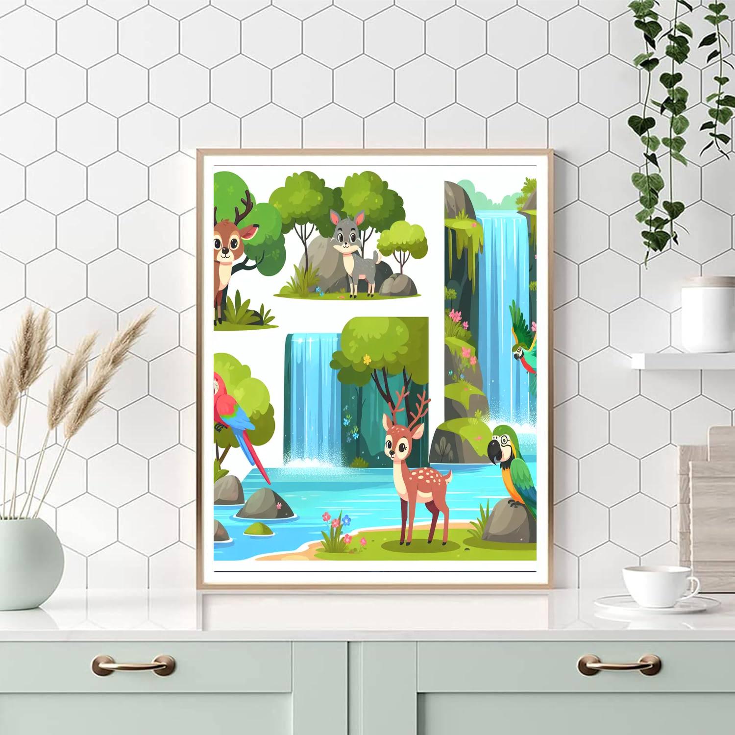 Wondrous Waterfall Oasis Painting By Numbers Kit