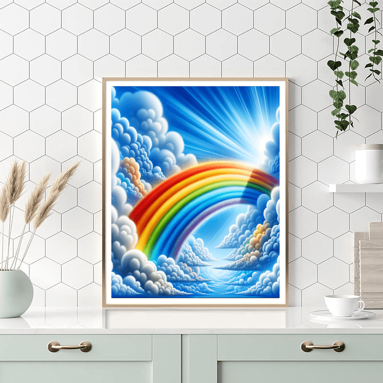 Rainbow In The Sky Number Painting