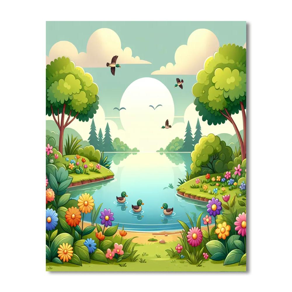 Lively Lake Painting Number Kit