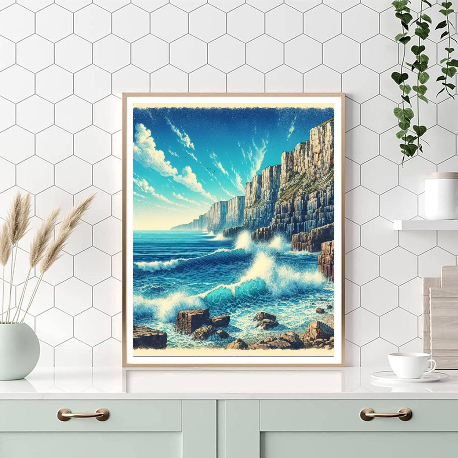 Seaside Cliff View Numbered Painting Kits