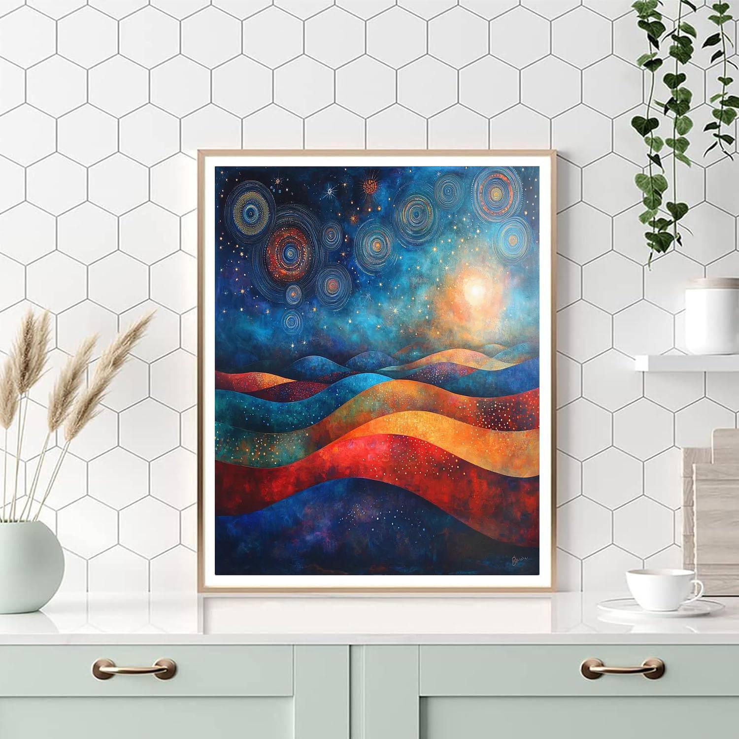 Nandalal Bose Inspired Mystical Elements Of The Cosmos  Painting Number Kit