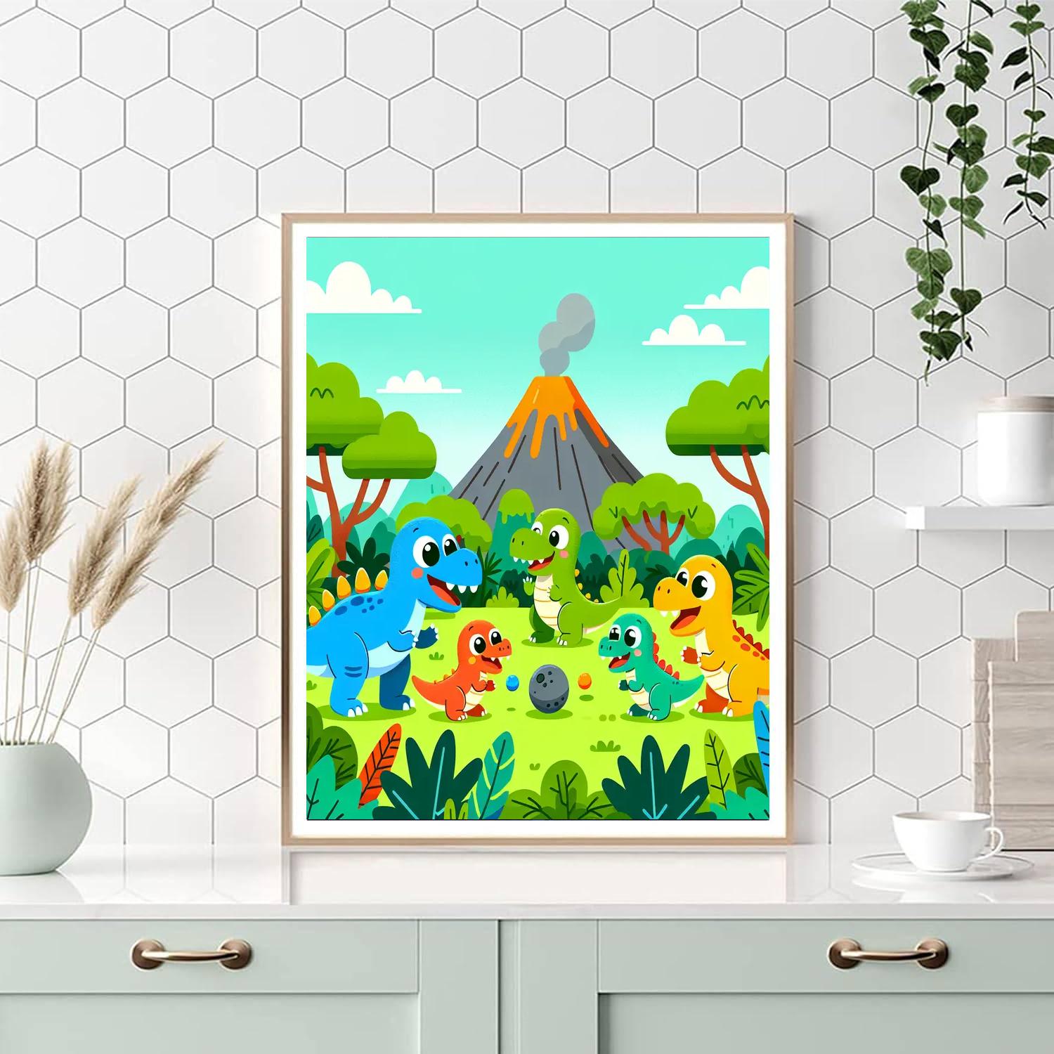 Creative Dinosaur Friends Paint By Numbers Kits
