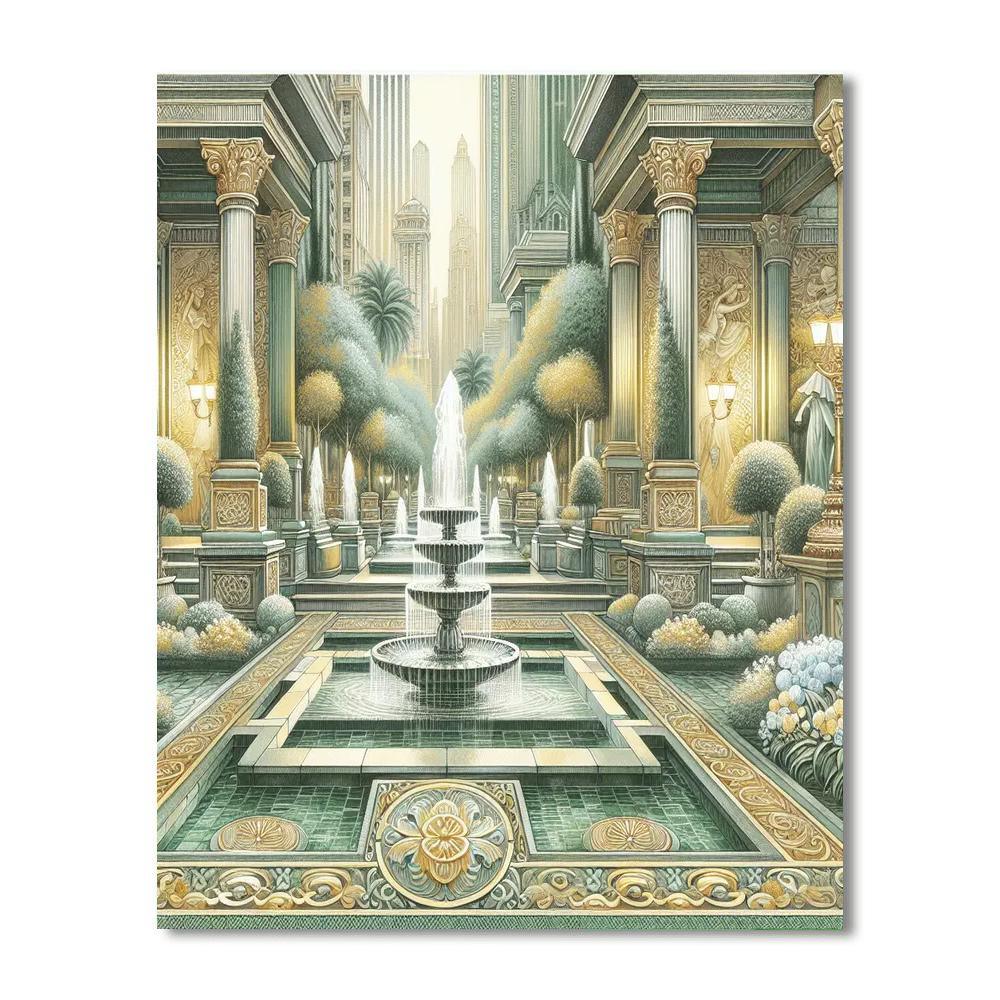 Classical City Garden Paint By Numbers