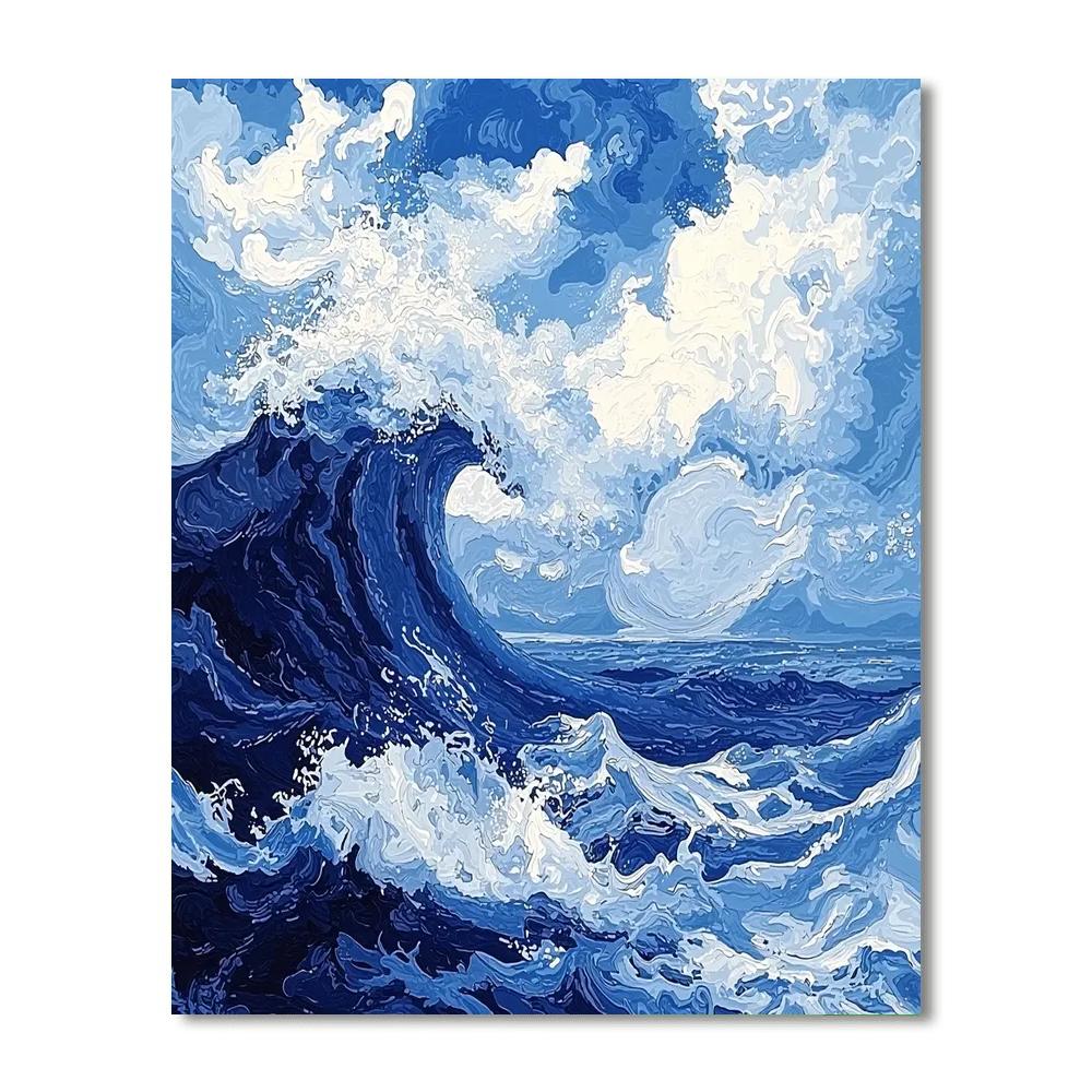 Katsushika Hokusai Inspired Ethereal Seascape  Paint By Number