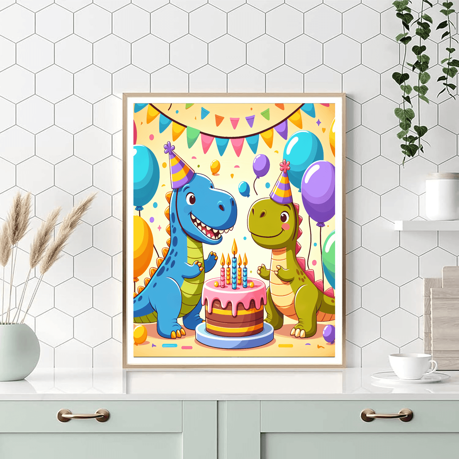 Joyful Dino Party Paint By Numbers