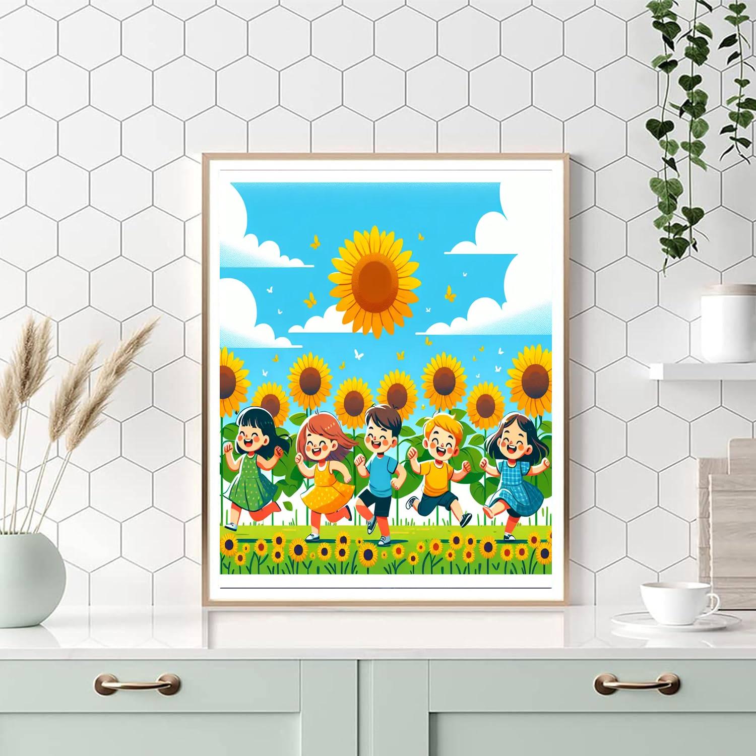 Sunny Sunflower Fiesta Numbered Painting Kits