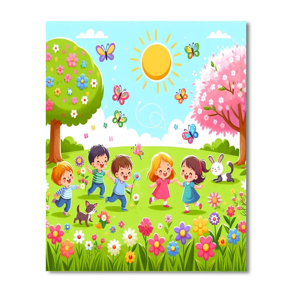 Sunny Spring Celebration Number Painting