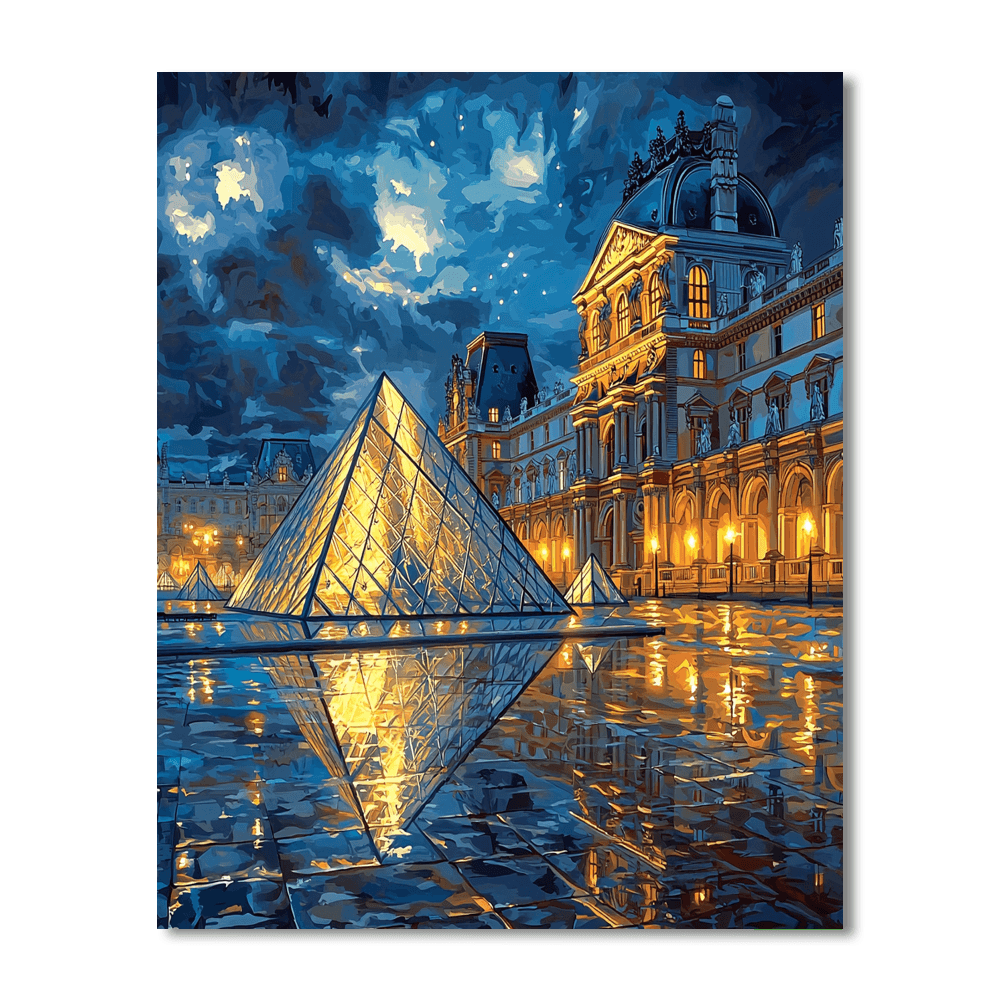 The Louvre Pyramid Painting By Numbers Kit