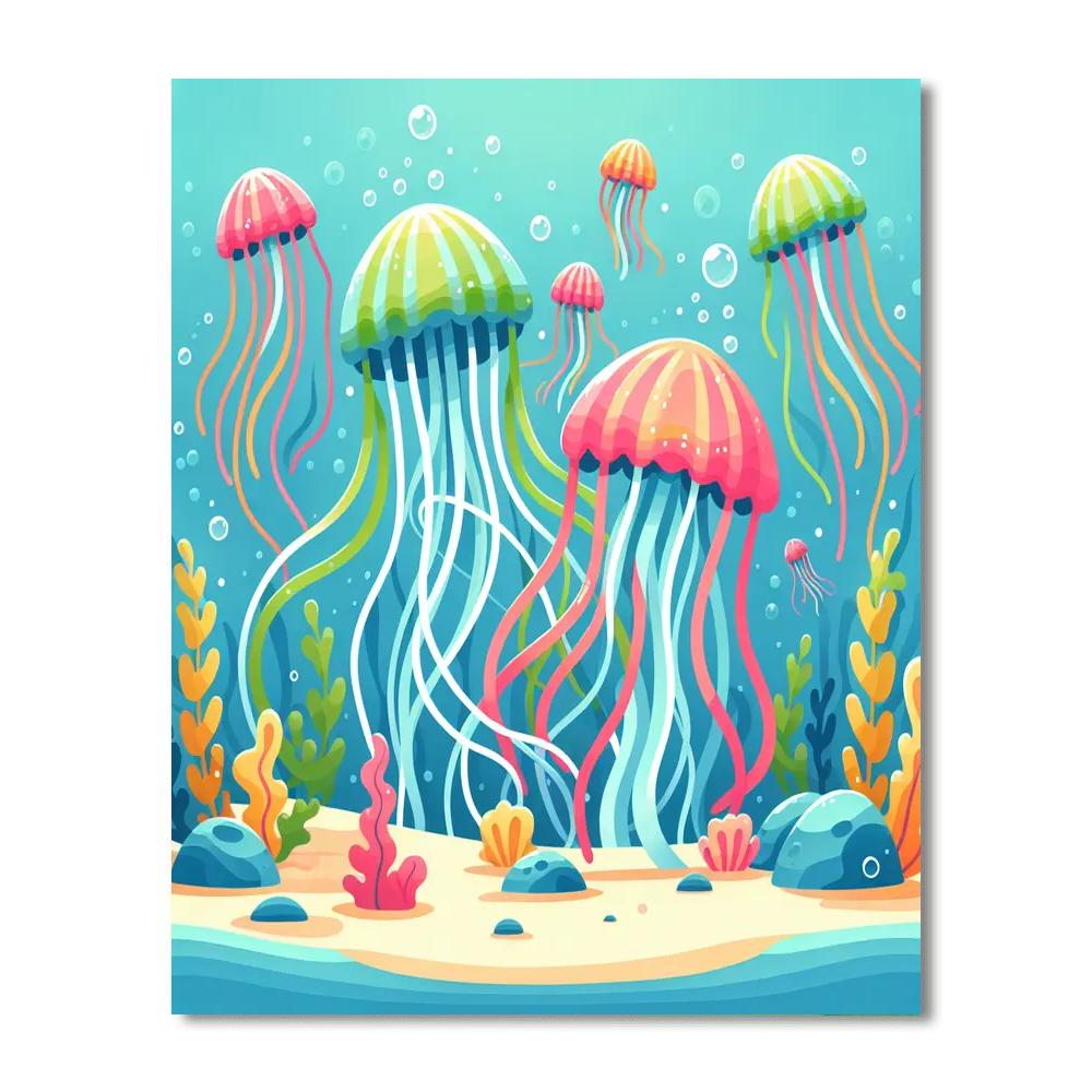Underwater Disco With Dancing Jellyfish Paint By Numbers Kits
