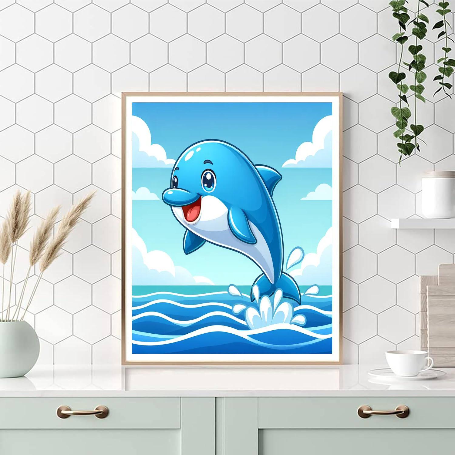 Dolphin Splash Paint By Numbers