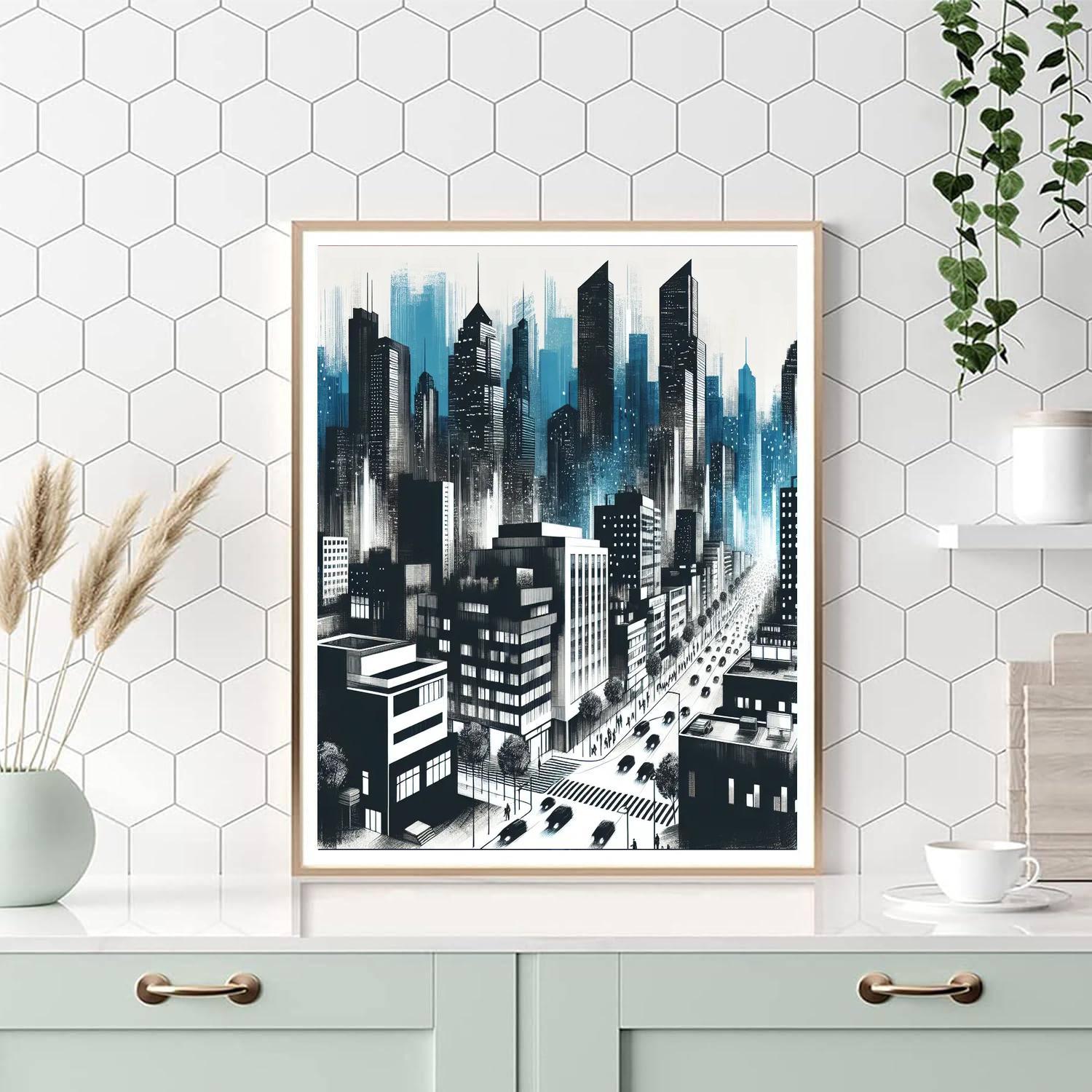 Contemporary Urban Landscape Paint By Color