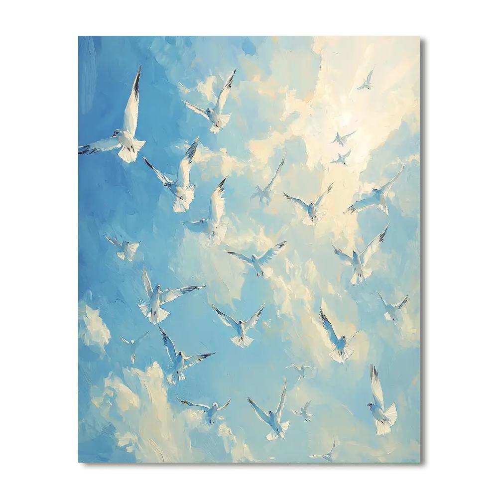 Leonardo Da Vinci Inspired Birds In Flight  Paint By Numbers