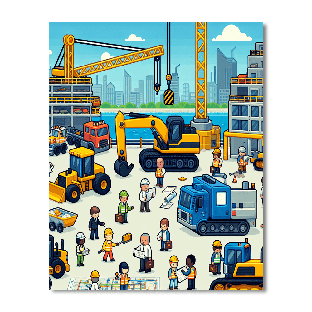 Construction Crew Adventure Painting Number Kit