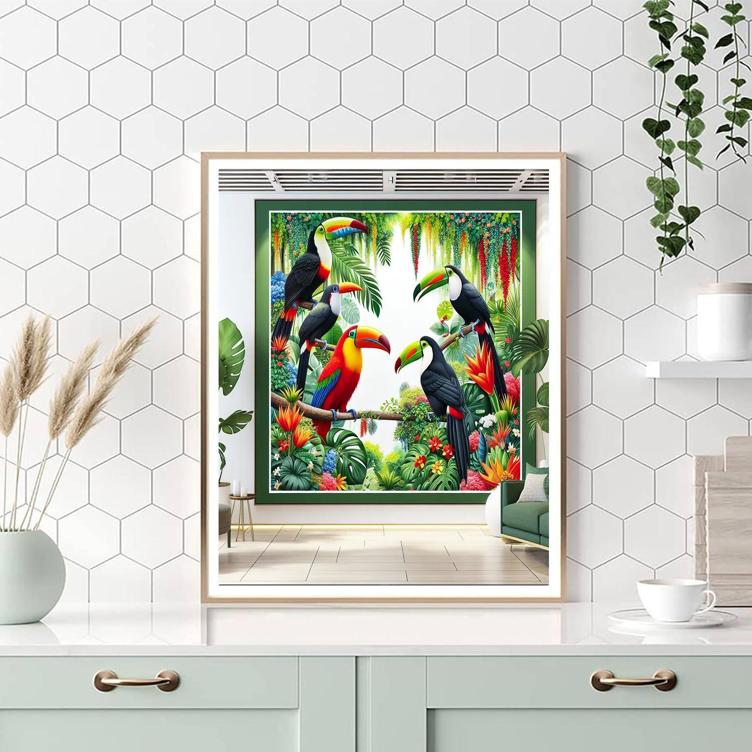 Colorful Exotic Birds Paint By Number