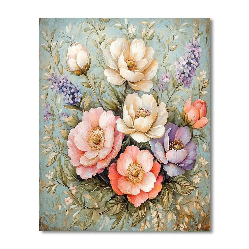 Leonardo Da Vinci Inspired Harmony Of Blossoming Tranquility  DIY Paint By Numbers