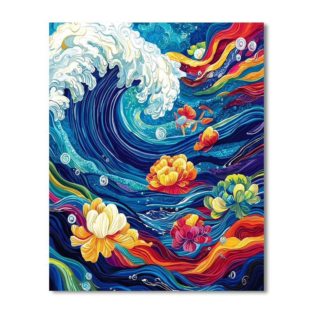 Hokusai Inspired Explorers Of The Deep  Painting By Numbers Kit