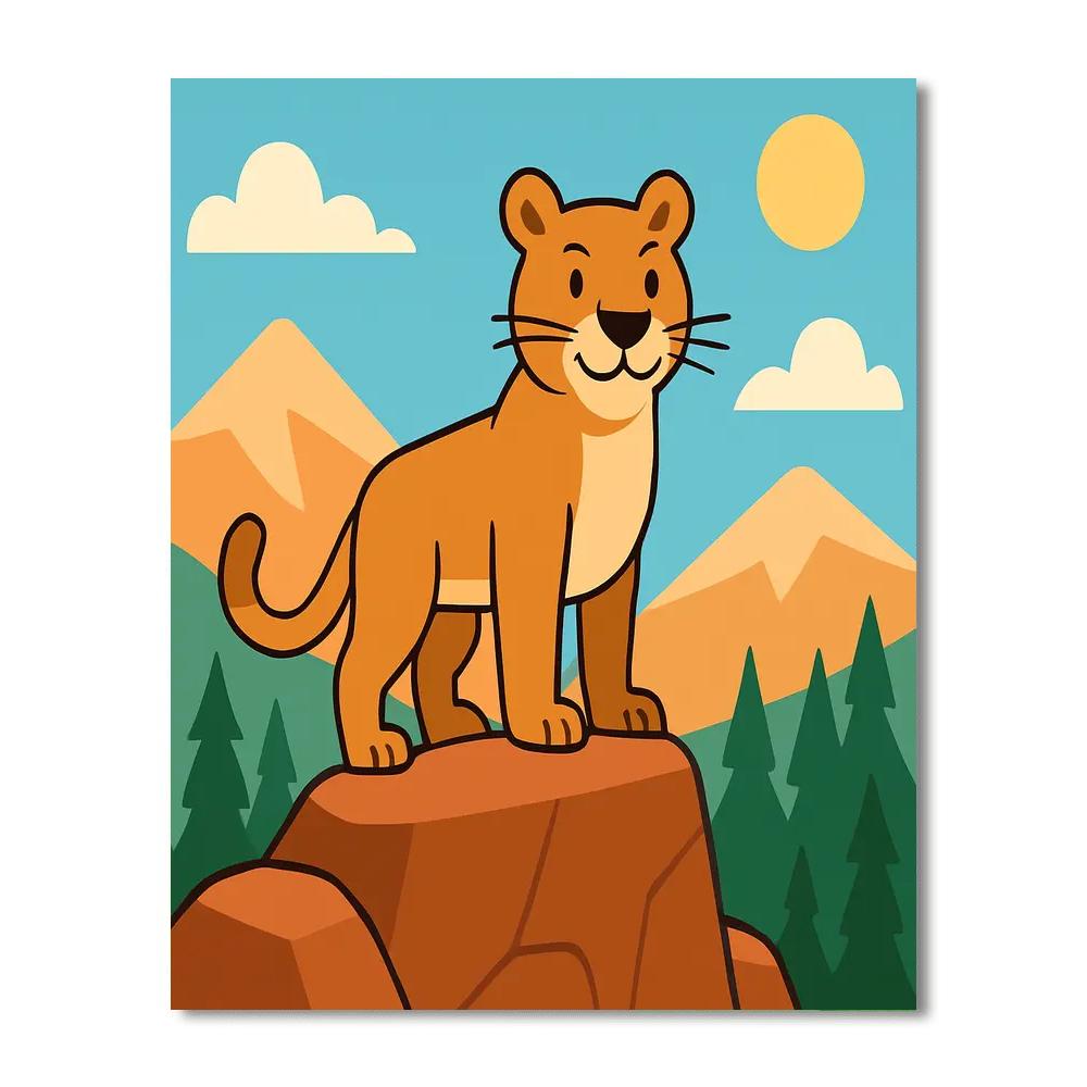Majestic Mountain Lion Painting By Numbers Kit