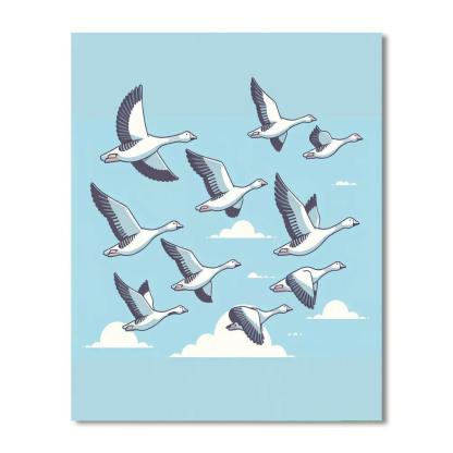 Gliding Geese Paint By Number