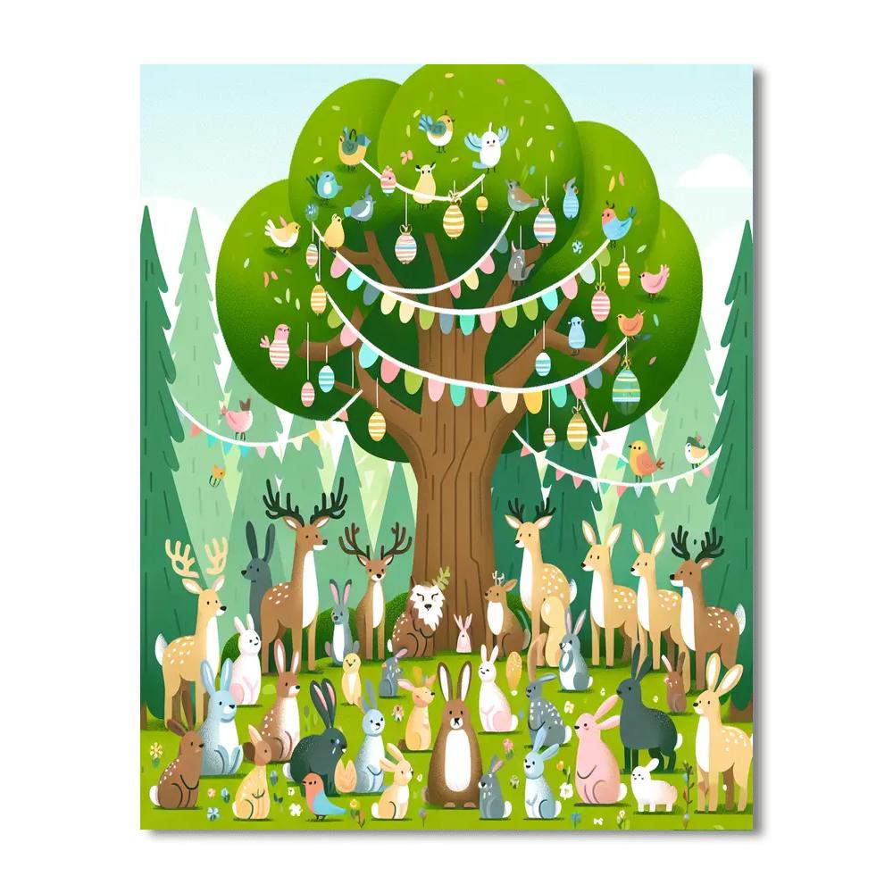 Friendly Forest Celebration Painting Number Kit