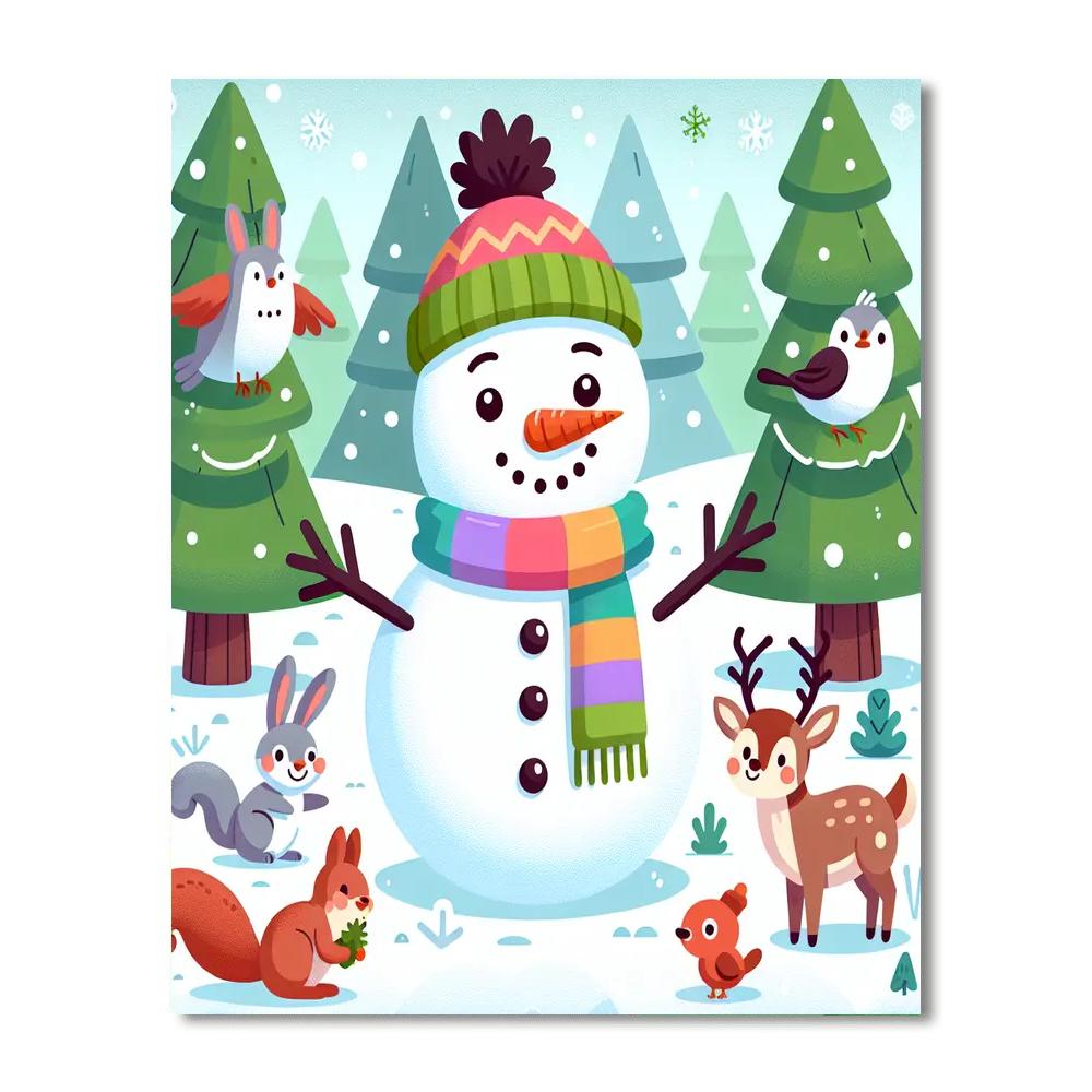 Frosty Friends Snowy Day Number Painting