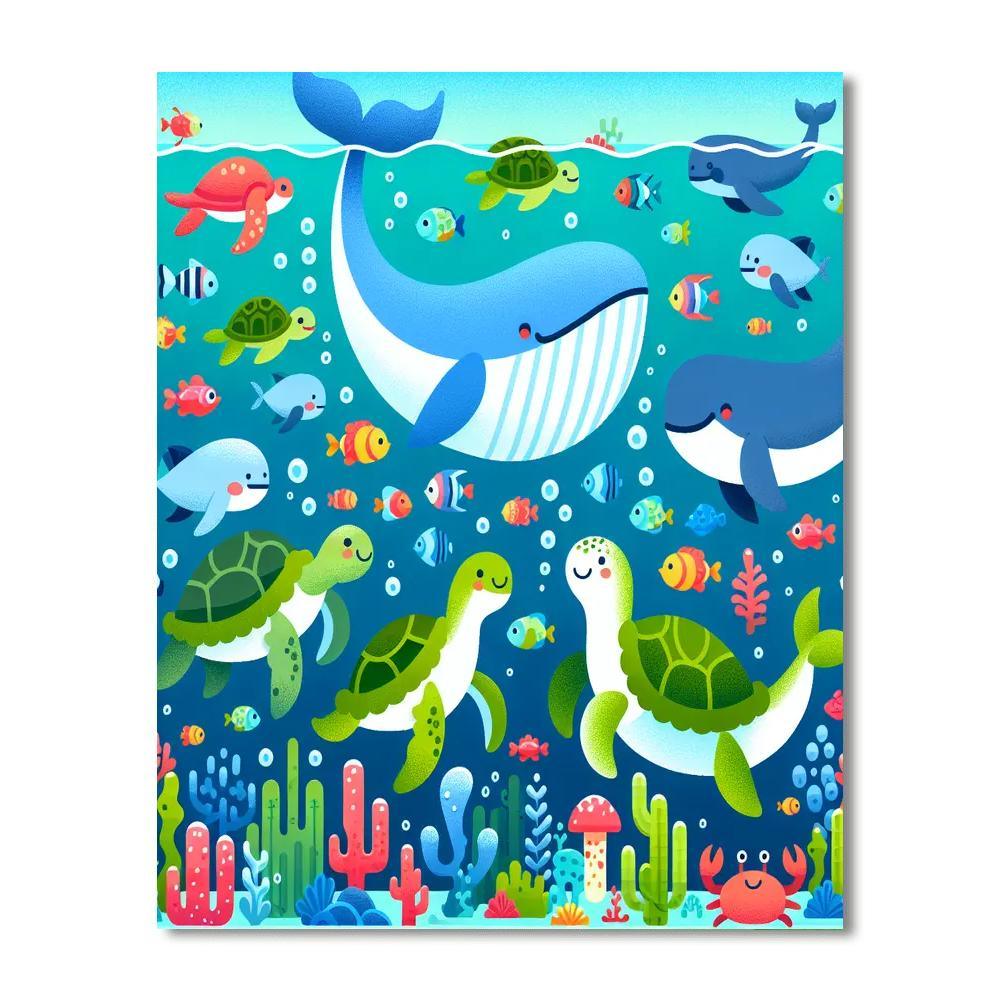 Friendly Ocean Giants Paint By Color