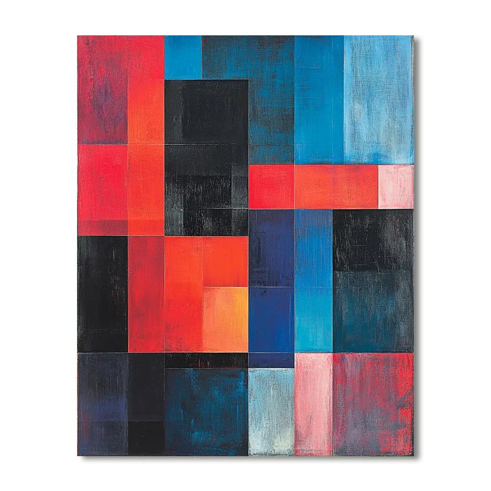 Kazimir Malevich Inspired Colorful Tension  Painting Number Kit