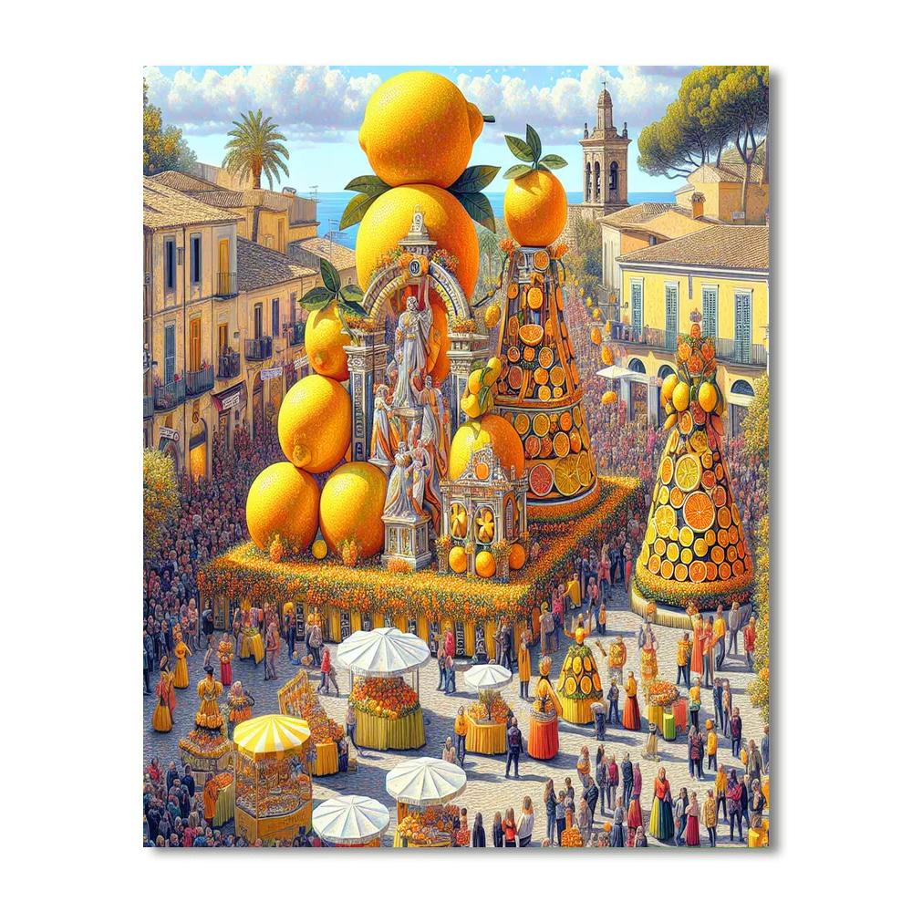 Lemon Festival - Menton, France Painting Number Kit