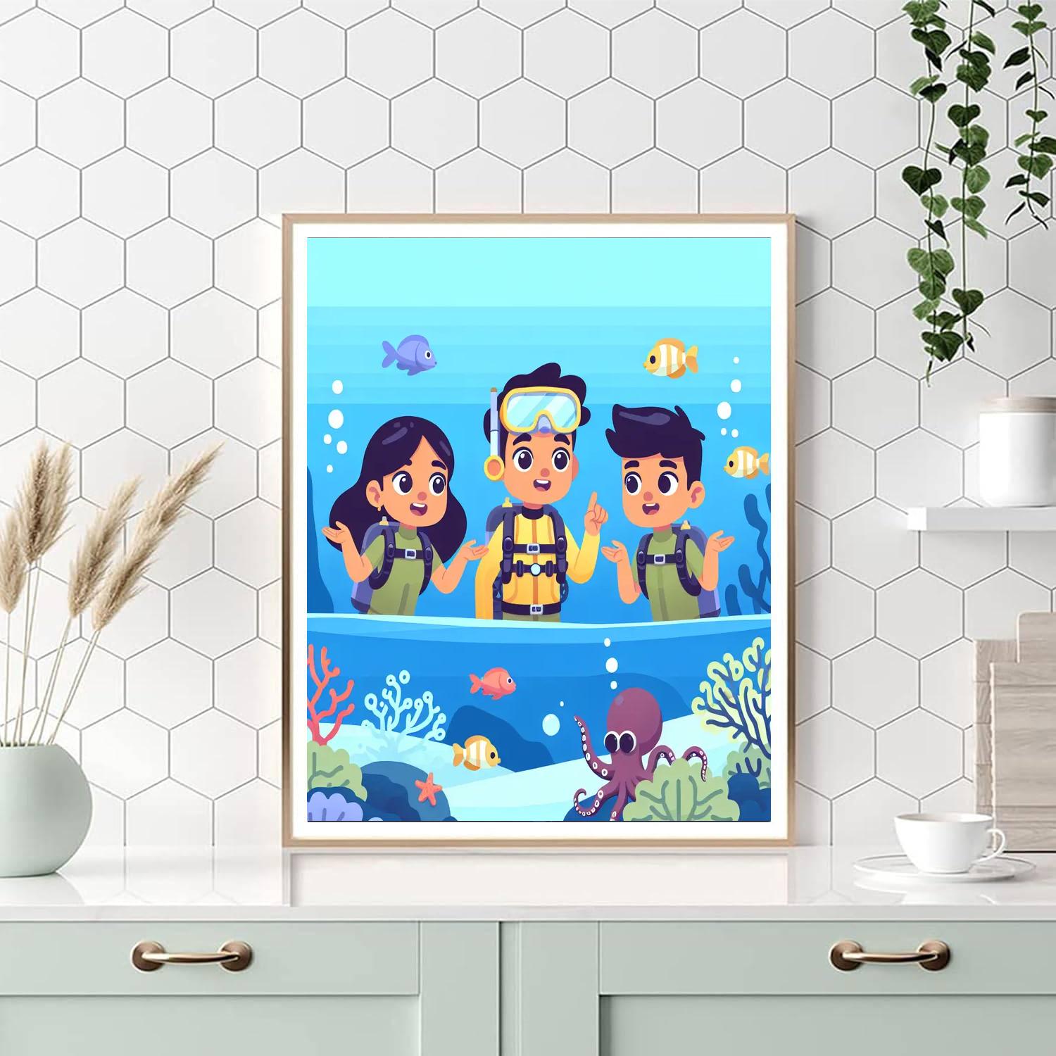 Undersea Exploration Adventure Painting By Numbers Kit