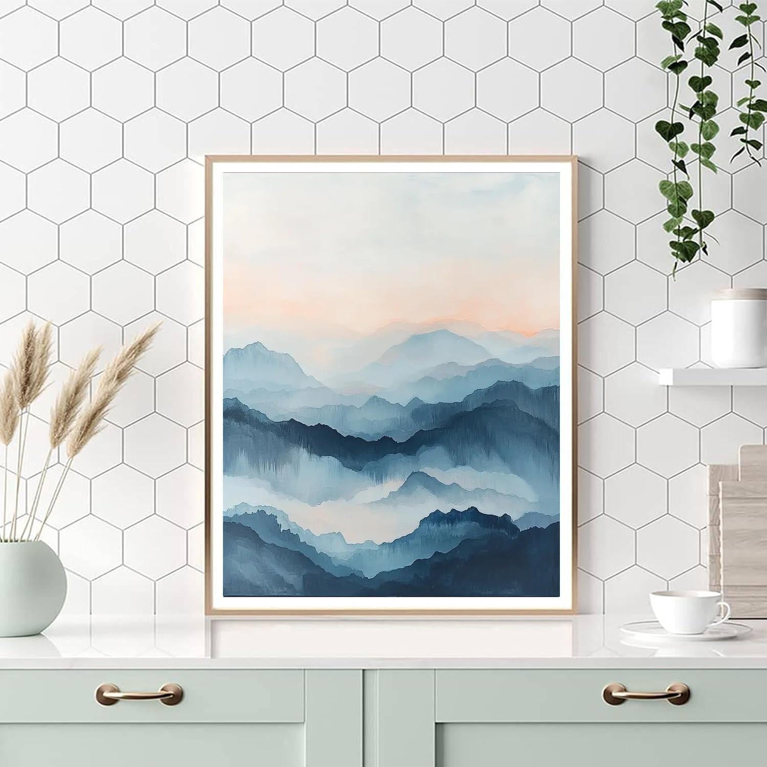 Zhao Mengfu Inspired Essence Of Abstract Flow  Paint By Color