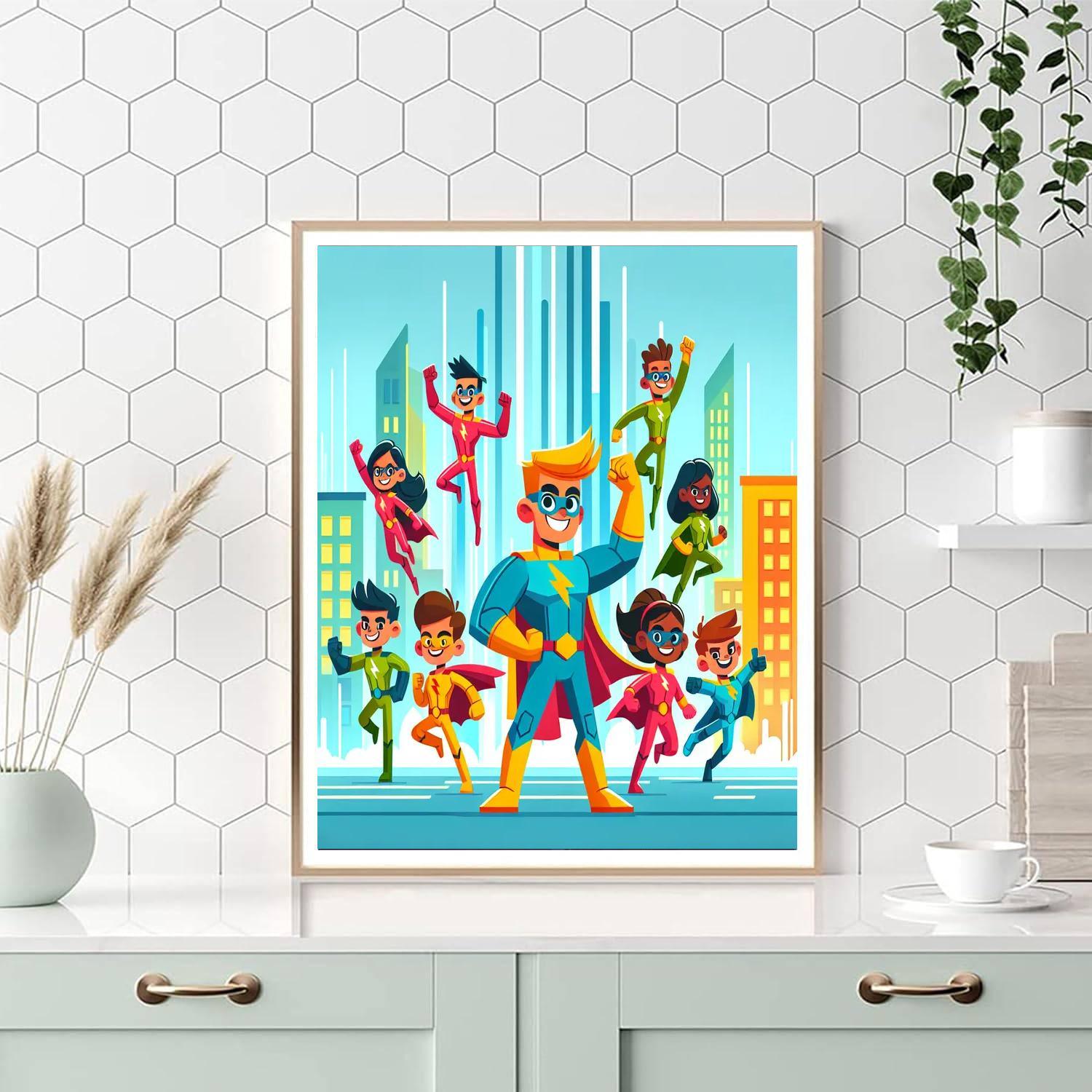 Adventures With Superheroes Paint By Numbers