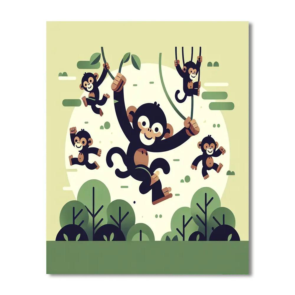 Chirpy Chimpanzee Capers Number Painting
