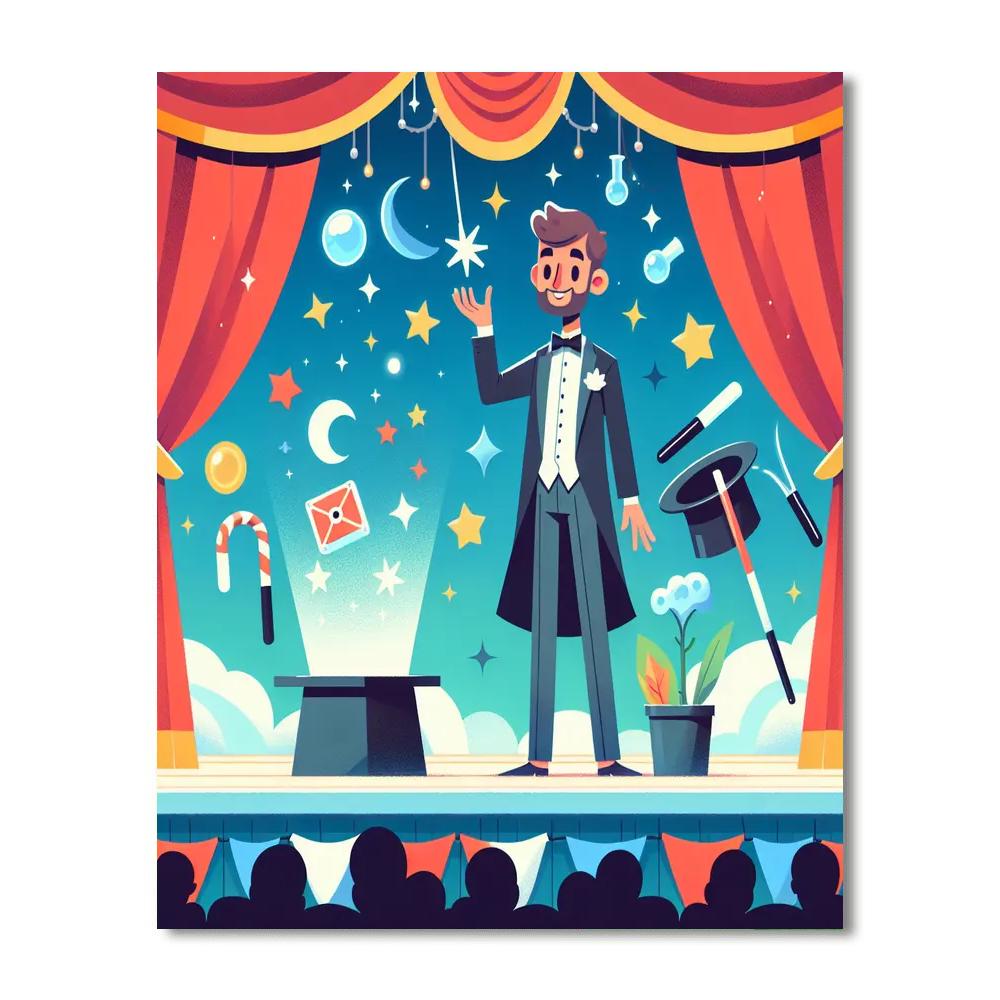 Magician's Stage Show Paint By Number