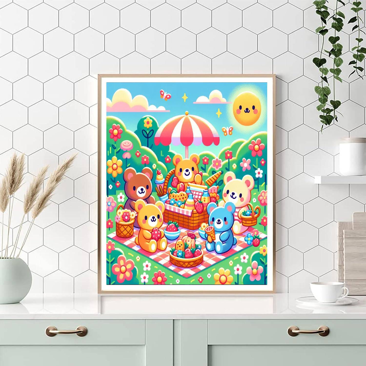 Charming Cuddly Bears Painting Number Kit