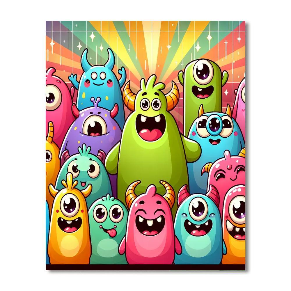 Silly Monster Mayhem Paint By Numbers Art