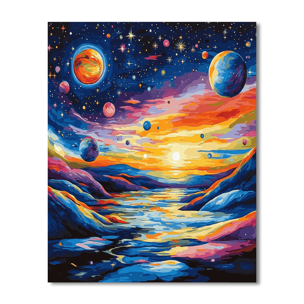 Wassily Kandinsky Inspired Futuristic Galactic Explorations  Paint By Number