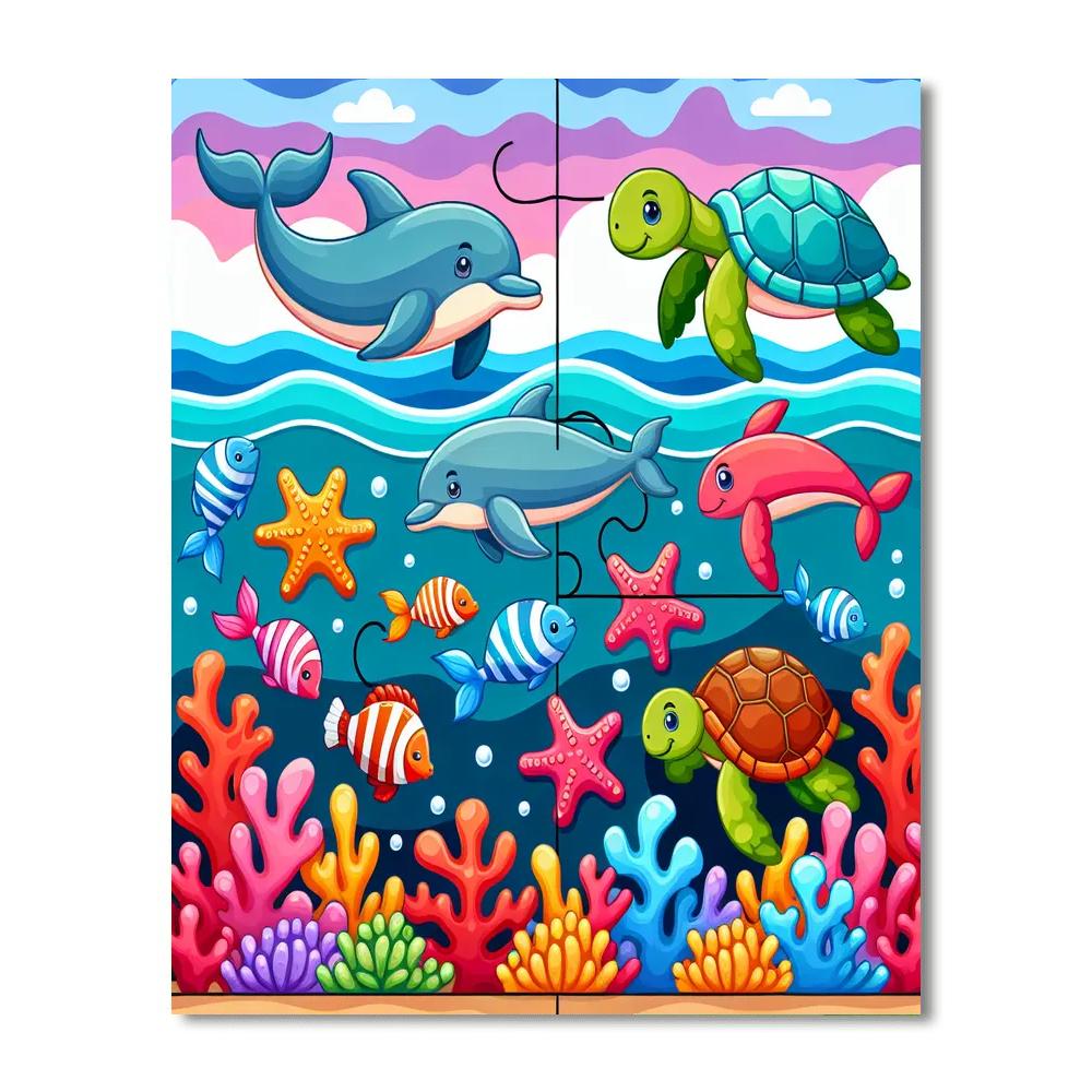 Ocean Life Puzzle Paint By Numbers