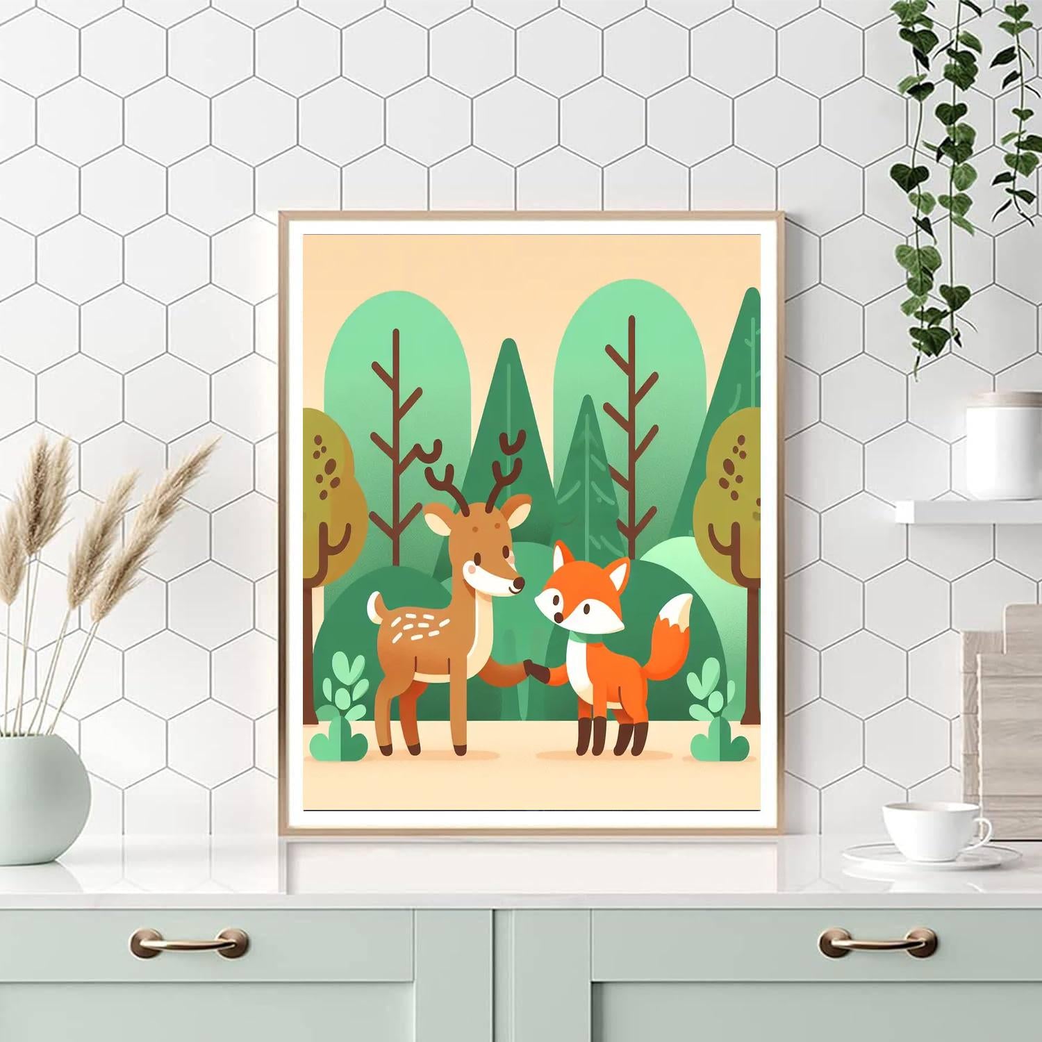 Forest Animal Hideaway Paint By Numbers Art