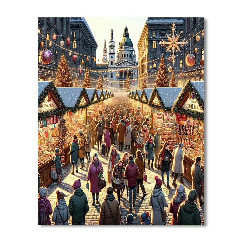 Budapest Christmas Market - Hungary Paint By Color
