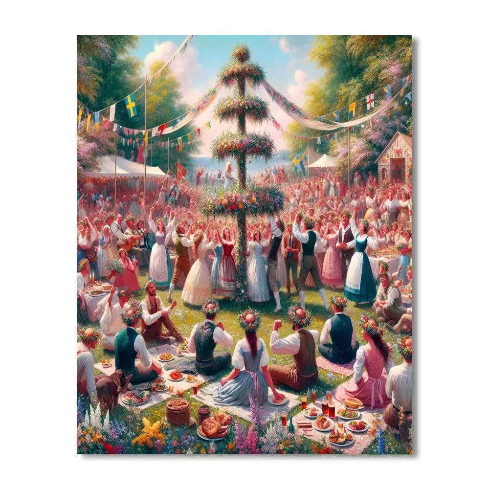 The Midsummer Festival - Sweden Numbered Painting Kits