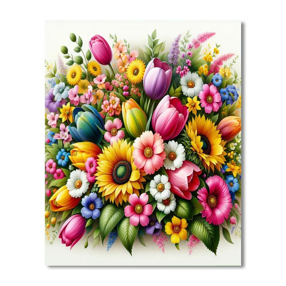 Floral Dreams In Bloom Painting Number Kit