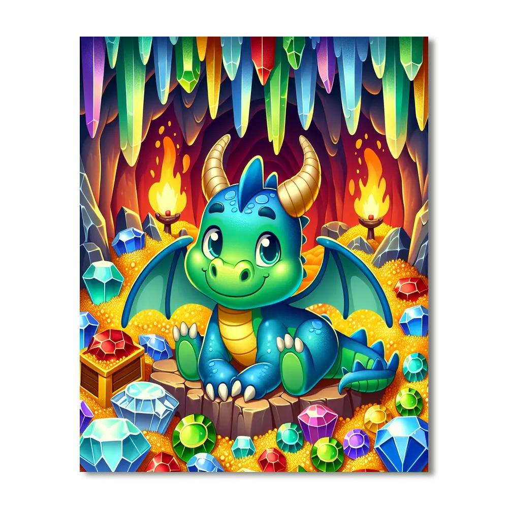 Mystical Dragon's Hideout Number Painting